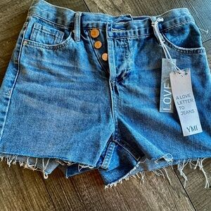 Cut Off Button Fly Distressed Jean Shorts Size 3-NWT